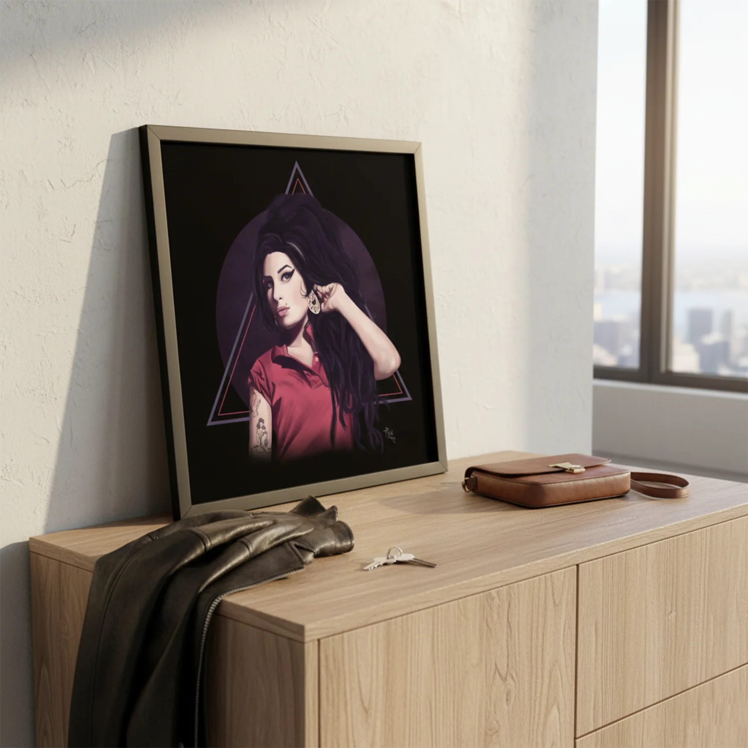 Amy Winehouse Ilustration Framed Poster - Image 2