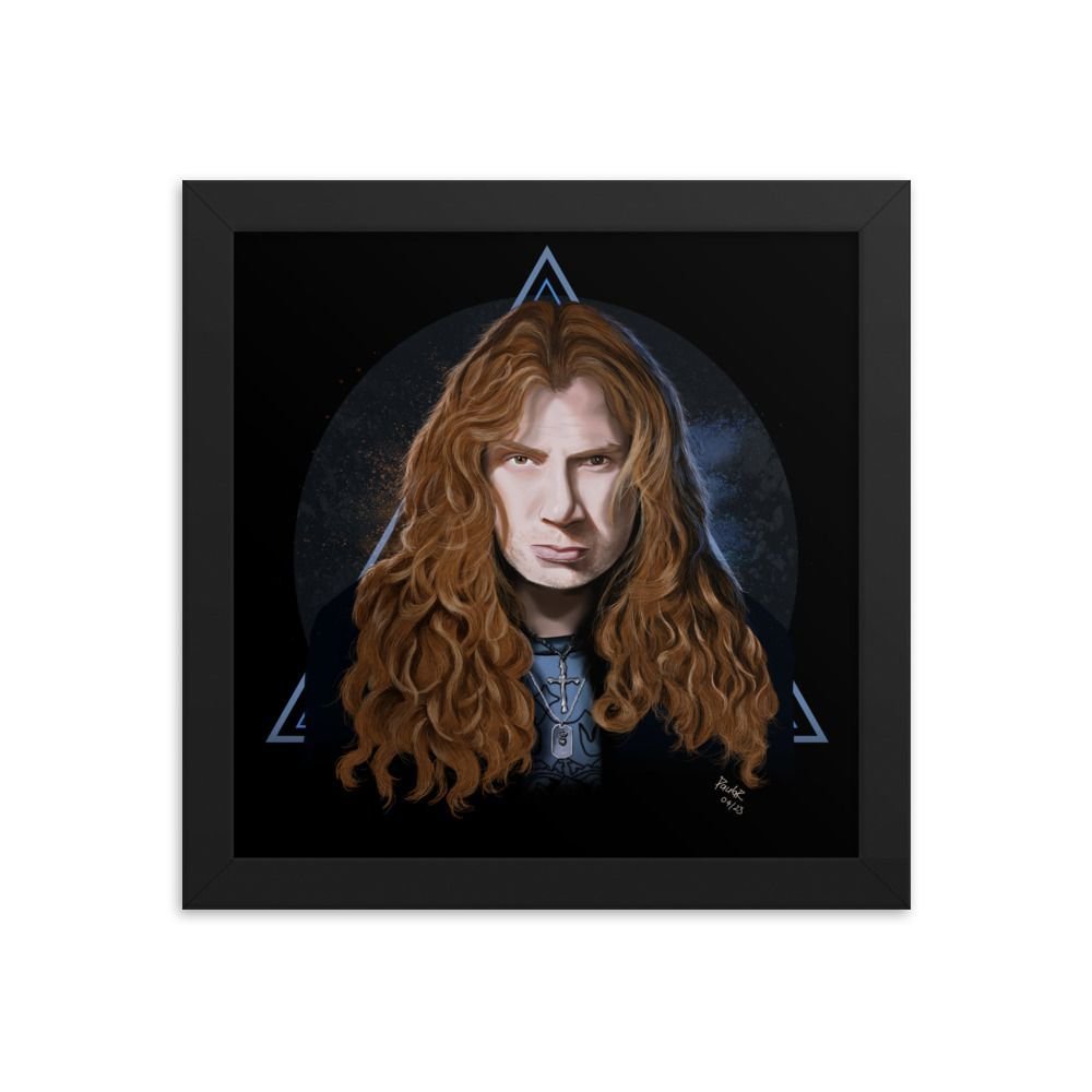 Dave Mustaine Illustration Framed Poster - Image 3