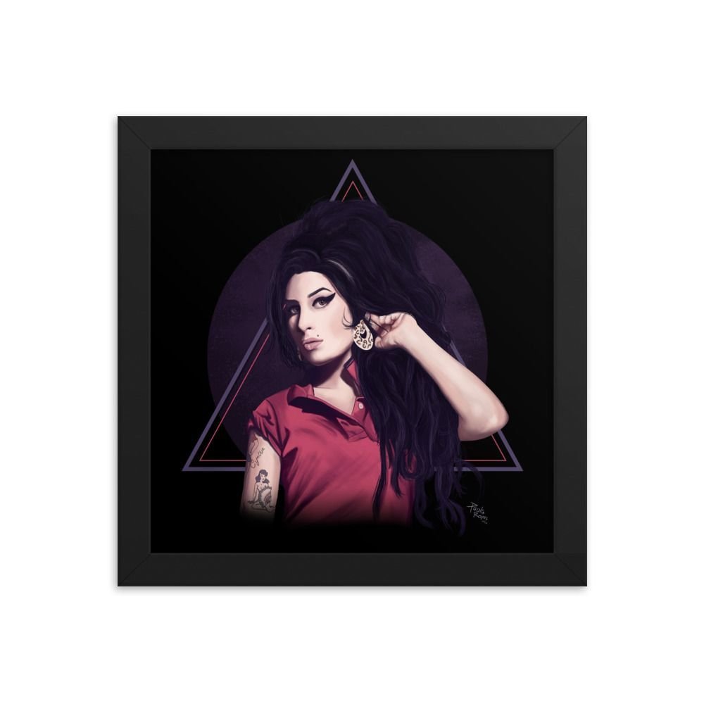 Amy Winehouse Ilustration Framed Poster - Image 3