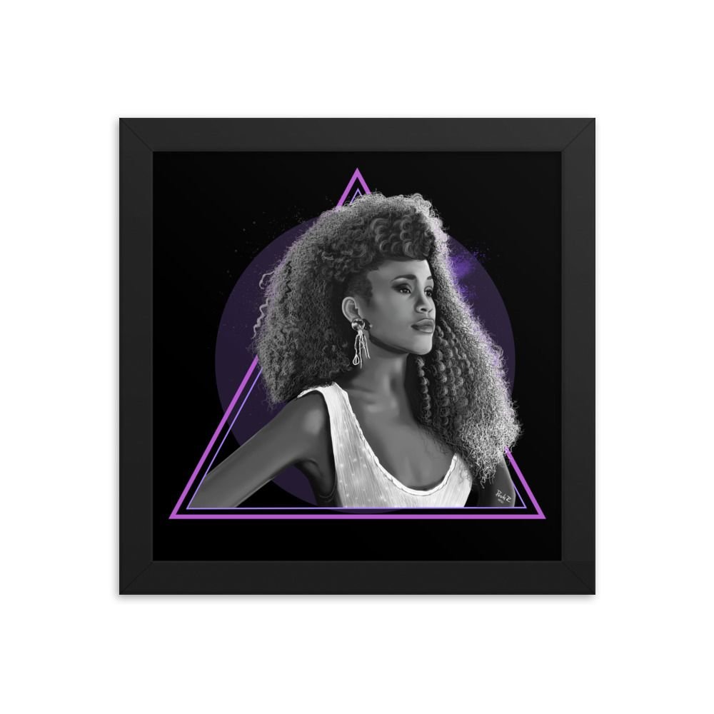 Whitney Houston Ilustration Framed Poster - Imagen 3