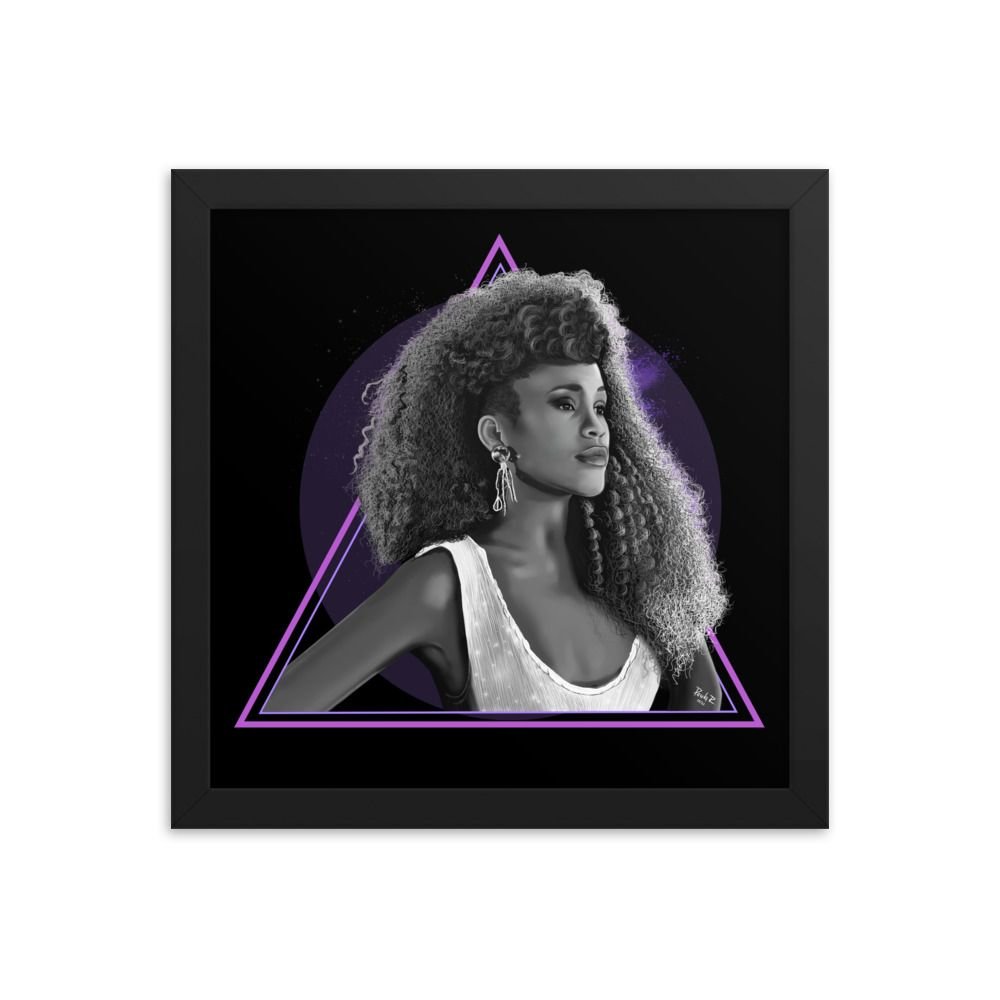 Whitney Houston Ilustration Framed Poster - Imagen 4