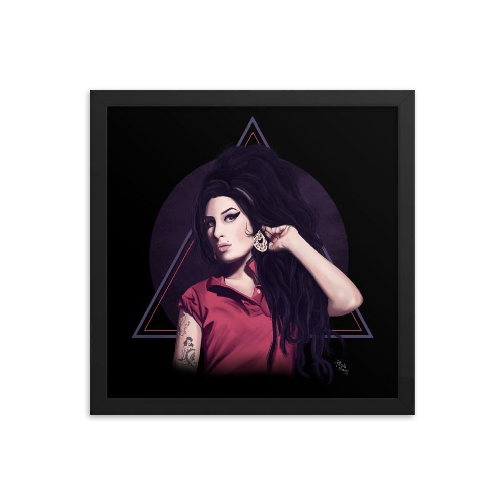 Amy Winehouse Ilustration Framed Poster - Image 4
