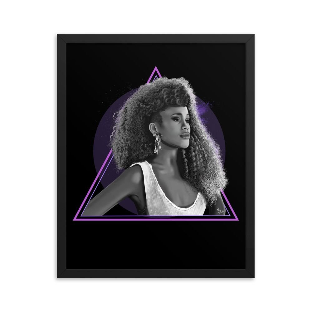 Whitney Houston Ilustration Framed Poster - Imagen 6