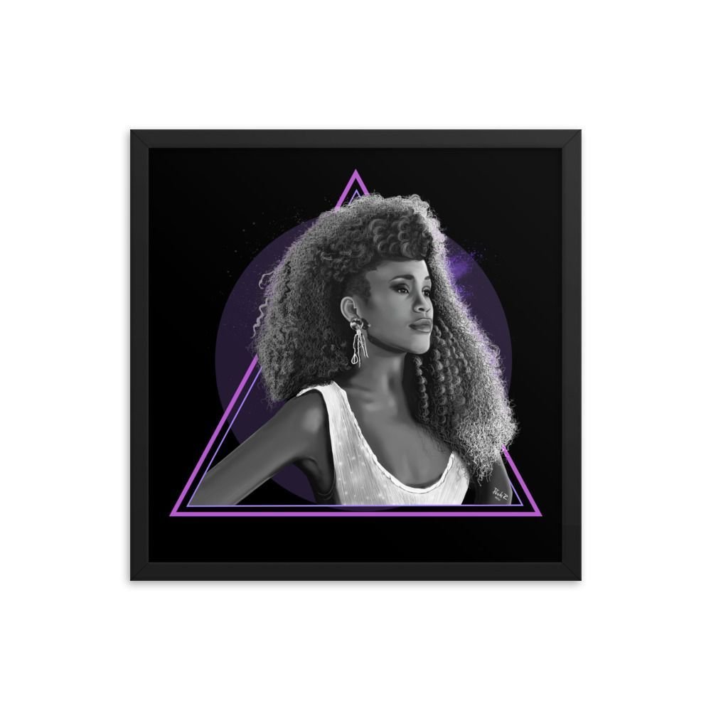 Whitney Houston Ilustration Framed Poster - Imagen 7