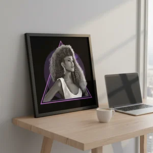Whitney Houston Ilustration Framed Poster