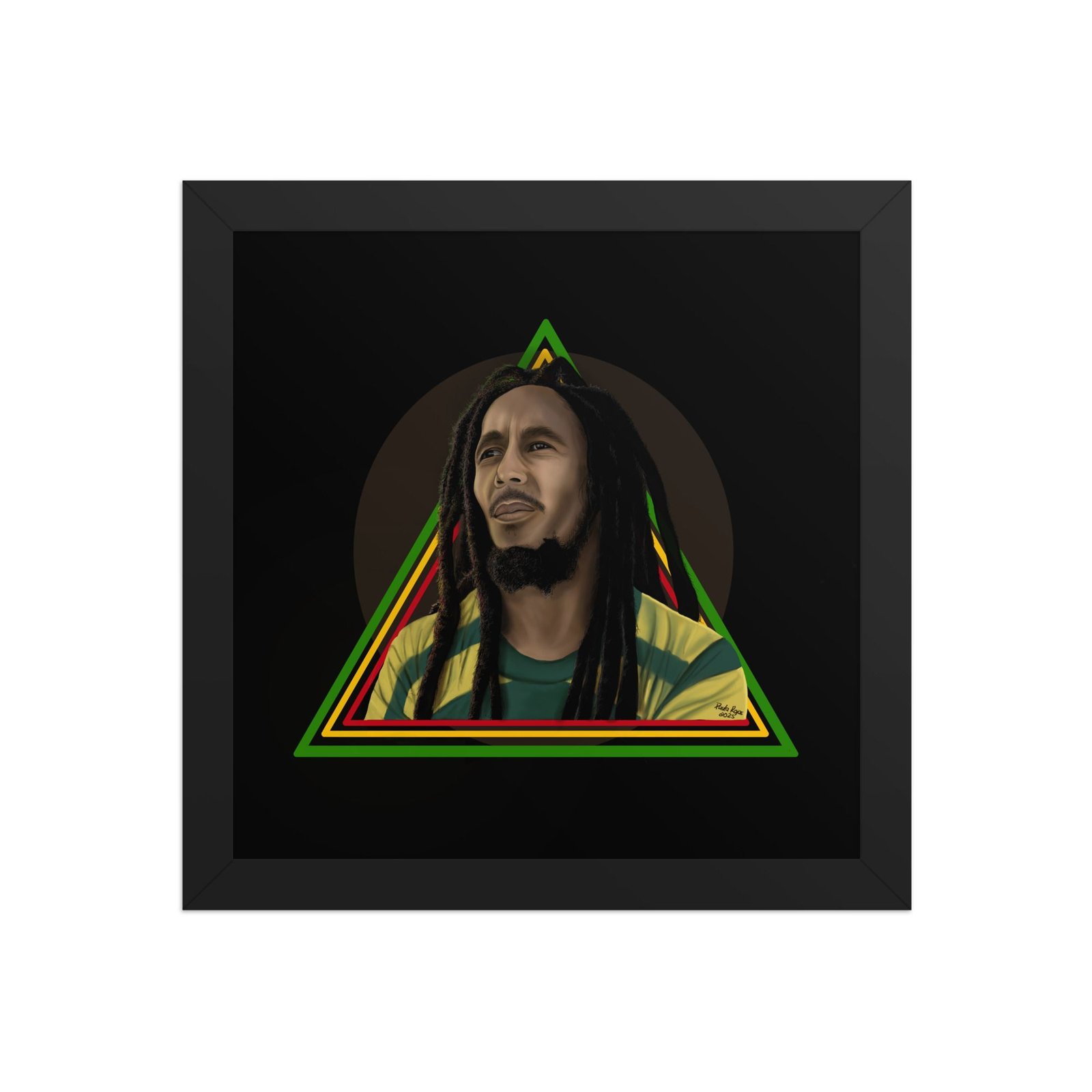 Bob Marley Illustration Framed Poster - Image 3